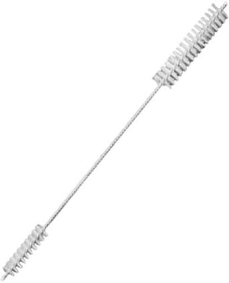 Reinigingsborstel Kraan Dubbele Borstel Schoonmaken Koffiemachine Roestvrij Staal 10 Inch Zilver