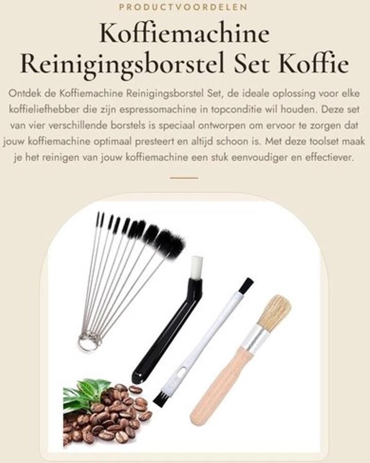 Reinigingsborstel Set 4 Stuks Houten Kunststof Borstel Buisborstel Koffiemachine Reiniging Espresso Borstel Lange Handgreep Koffieborstel
