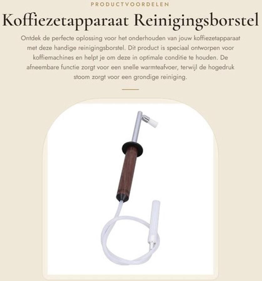 Reinigingsborstel Snelle Warmteafvoer Koffiemachine Reinigingsborstel Nylon Walnoot Roestvrij Staal Hittebestendig Siliconen Afneembaar Reinigingsgereedschap Lichtgewicht 218g Koffiemachine Reiniger