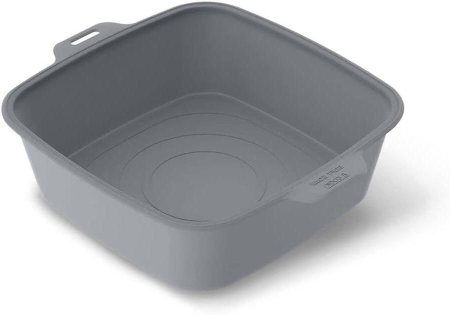 Reinigingskom Vierkant Weekkom Siliconen Grillplaten Weken Flexibel Duurzaam Materiaal 48.5 cm Lengte Zwart