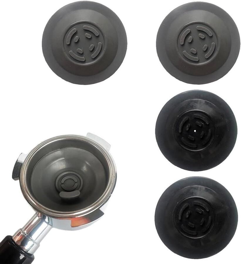 Reinigingsschijven Koffiemachine Espresso Backflush Machine Onderhoud Gelijkmatige Waterverdeling 4 stuks 54 mm Grijs en Zwart