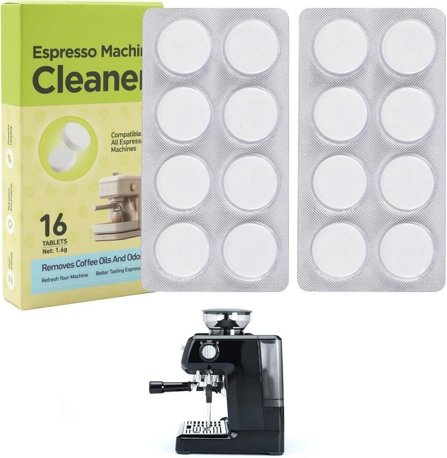 Reinigingstabletten voor Espressomachines – Ontkalken en Onderhouden van Koffiezetapparaten (16 Tellingen x 1 6g)