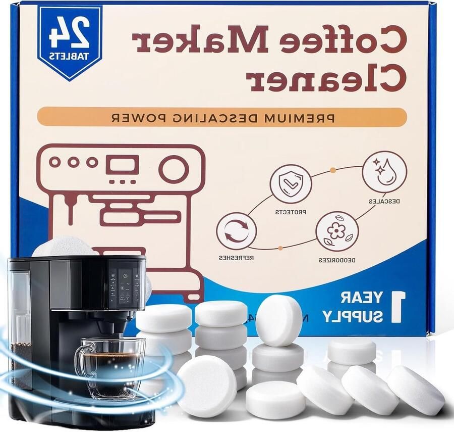 Reinigingstabletten voor volautomatische koffiemachines 24 stuks voor waterreservoir geschikt voor Nespresso Tassimo Melitta en Delonghi onderhoud en optimale smaak