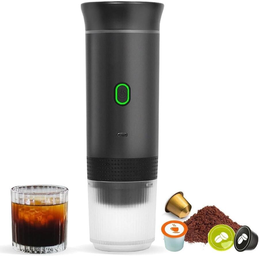 Reis Koffiezetter Draagbare machine Onderweg koffie Oplaadbaar en draadloos 24.6 x 8.5 cm Multicolor