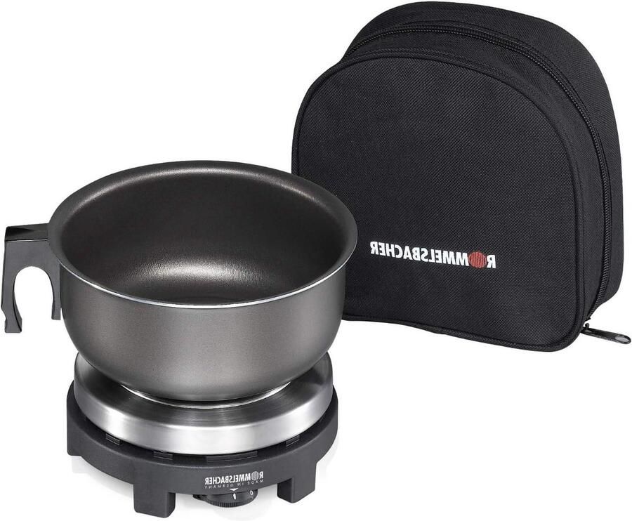 Reis kookplaat Mobiele kookplaat Koken op reis Temperatuurregeling 15.5 x 17.5 x 13.5 cm Roestvrij staal Zwart