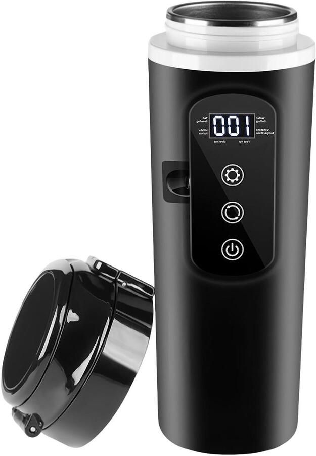 Reis waterkoker Auto waterkoker Warme dranken maken Intelligente temperatuurregeling 500 ml Zwart