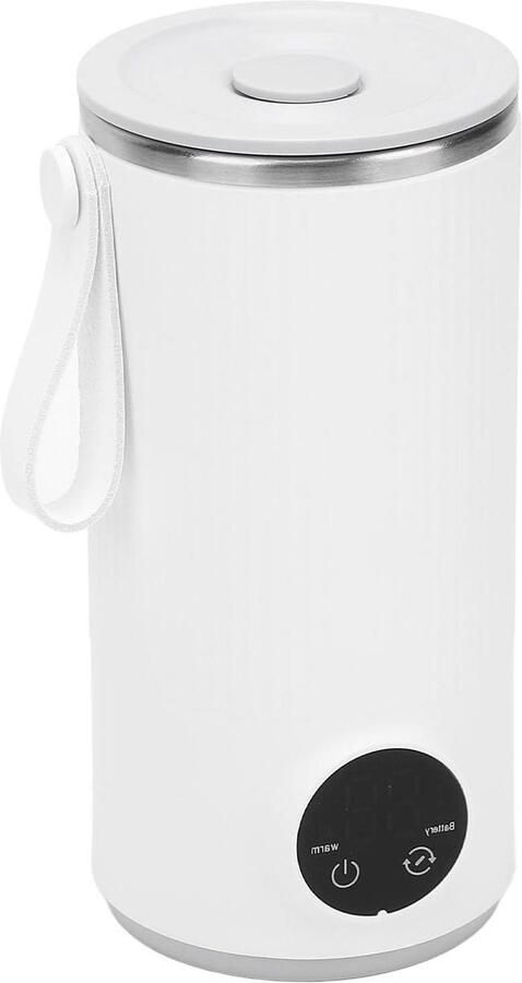 Reis Waterkoker Draagbare Kettle Onderweg Water Verwarmen Ingebouwde Roerder 400 ML Wit