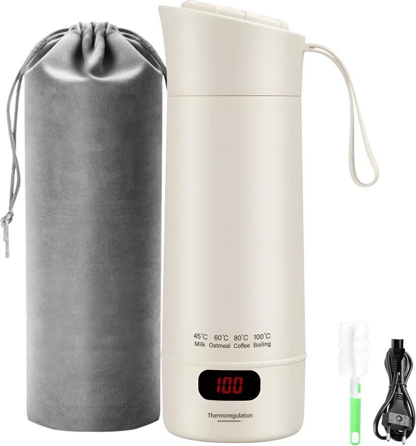 Reis Waterkoker Elektrisch 400ml met 4 Temperatuurinstellingen 304 RVS Verwarmingsbeker