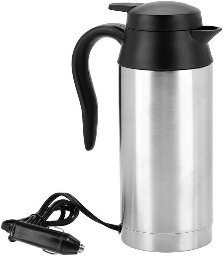 Reis Waterkoker Elektrische Beker Warme Dranken Maken Draagbaar Verwarmingssysteem 750 ml Zilver