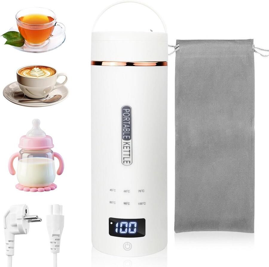 Reis Waterkoker Klein 500ml met Temperatuurweergave 6-in-1 Elektrisch