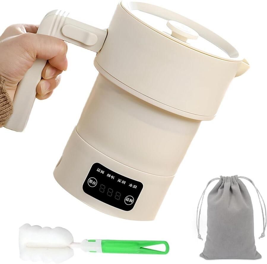 Reis Waterkoker Kleine Koker Warme Dranken Maken Opvouwbaar Ontwerp 600 ml Wit