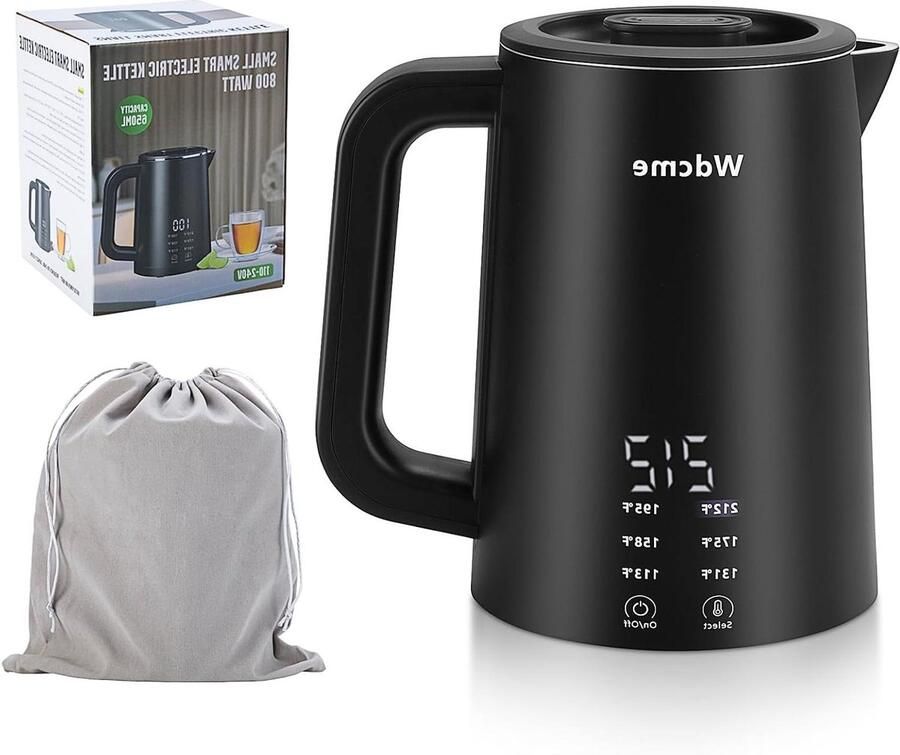 Reis Waterkoker Kleine Waterkoker Drinken Bereiden 6 Temperatuurinstellingen 650ml Zwart