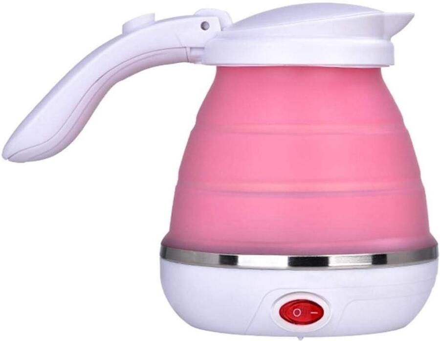 Reis Waterkoker Kleine Waterkoker Opvouwbaar Water Koken Onderweg Voedselveilig Siliconen 500ml Roze
