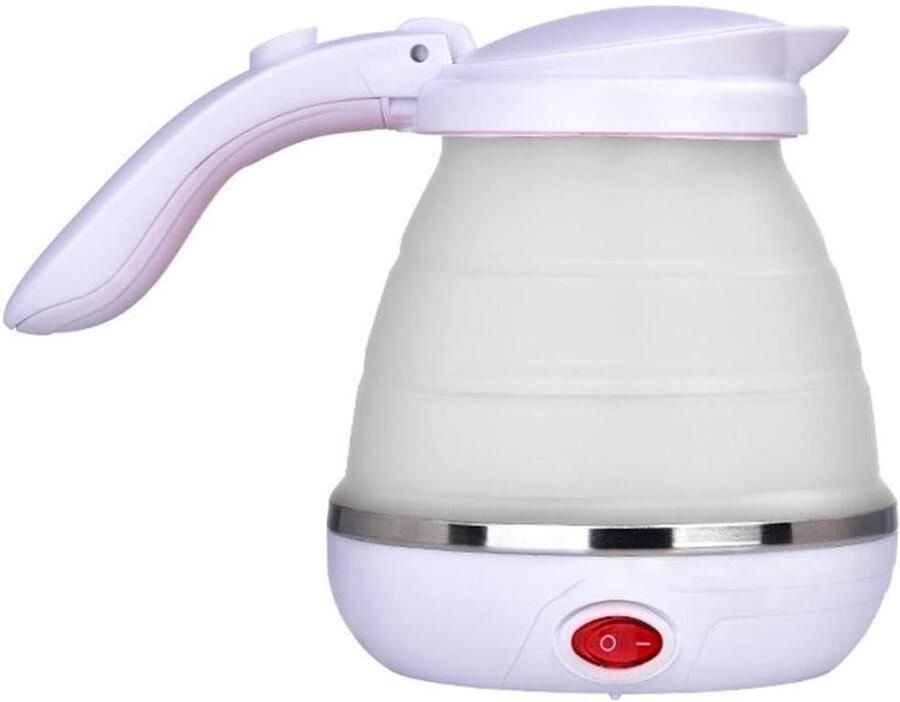 Reis Waterkoker Kleine Waterkoker Opvouwbaar Water Koken Onderweg Voedselveilig Silicoon 0.5 Liter Wit