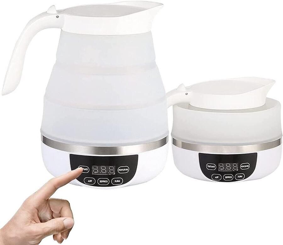 Reis Waterkoker Kleine Waterkoker Vouwbaar Koffie Zetten Automatische Voltage Aanpassing 0.6 liter Wit
