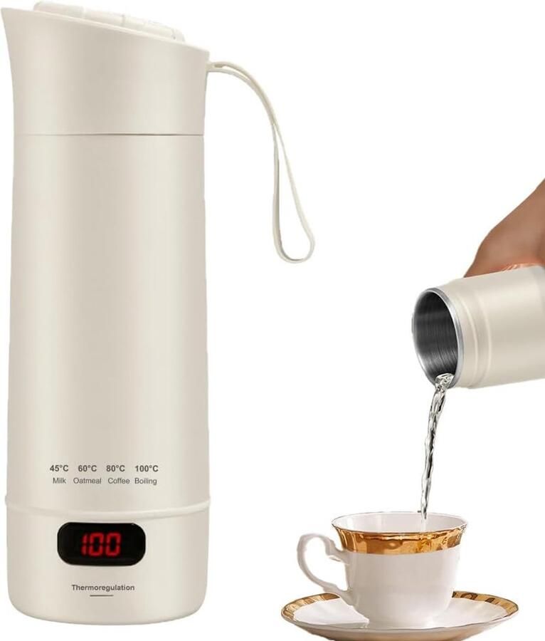 Reis Waterkoker Mini Cup Snel Water Koken Draagbaar Ontwerp 400ml Capaciteit Wit
