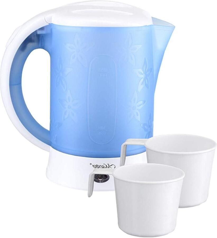 Reis Waterkoker Mini Ketel Koffie en Thee Inclusief Twee Mokken 0.6 Liter Wit