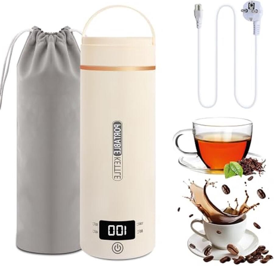 Reis Waterkoker Mini Ketel Snel Water Koken Intelligente Temperatuur Controle 500 ml Beige