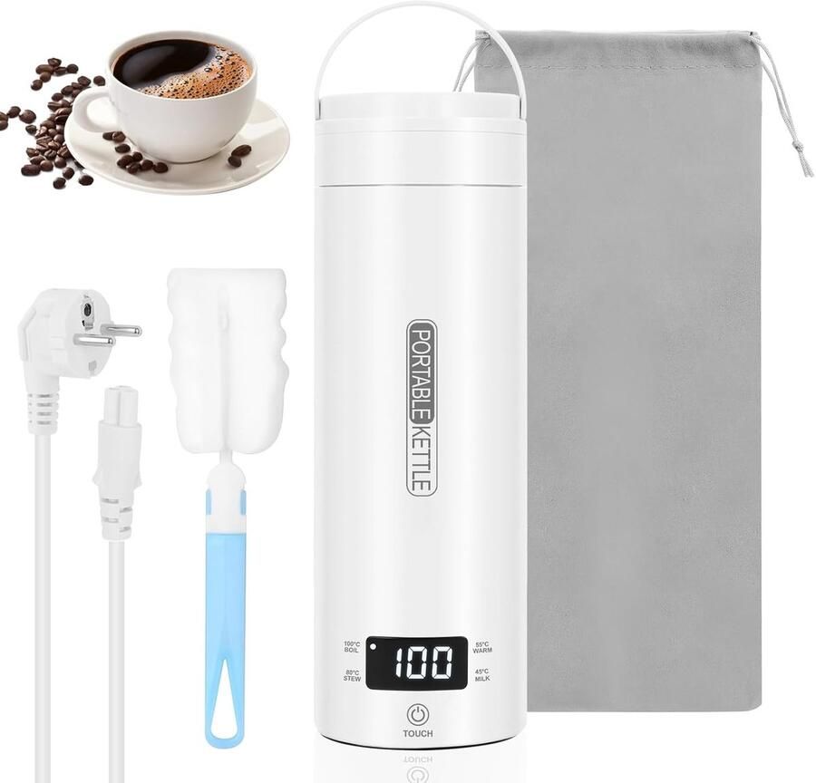 Reis Waterkoker Mini Waterkoker Warme Drankjes Maken Temperatuur Controle 500 ml Wit