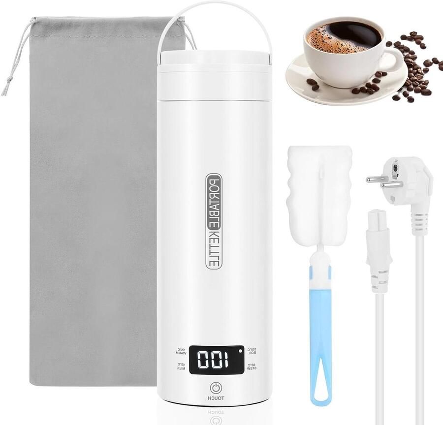 Reis Waterkoker Mini Waterkoker Warme Drankjes Maken Temperatuur Regeling LCD 500 ml Wit