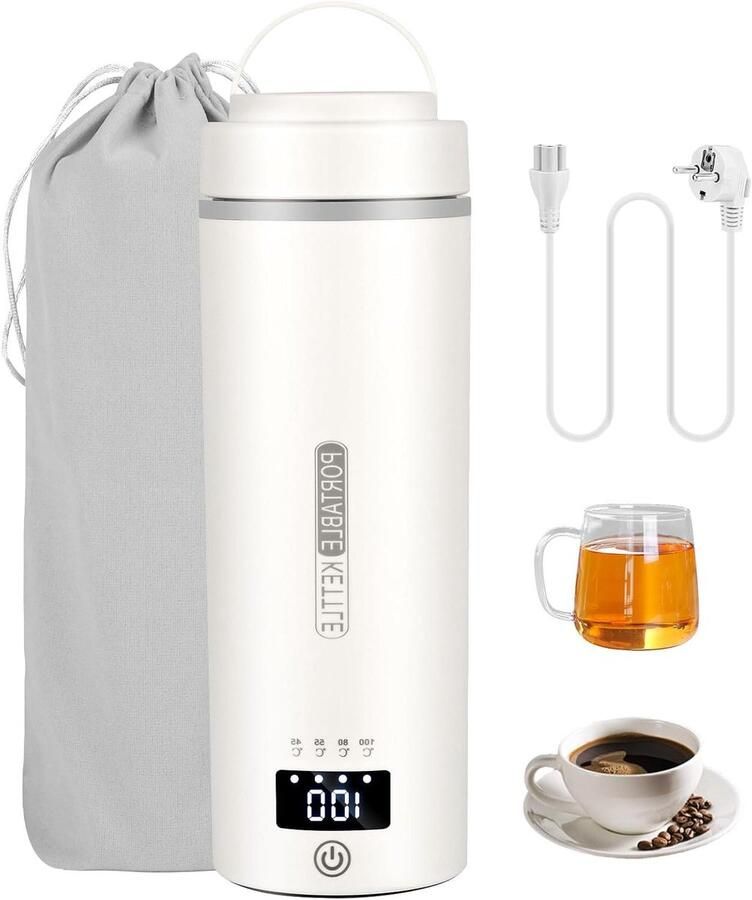 Reis Waterkoker Mini Waterkoker Warme Drankjes Maken Vier Temperatuurstanden 500 ml Beige