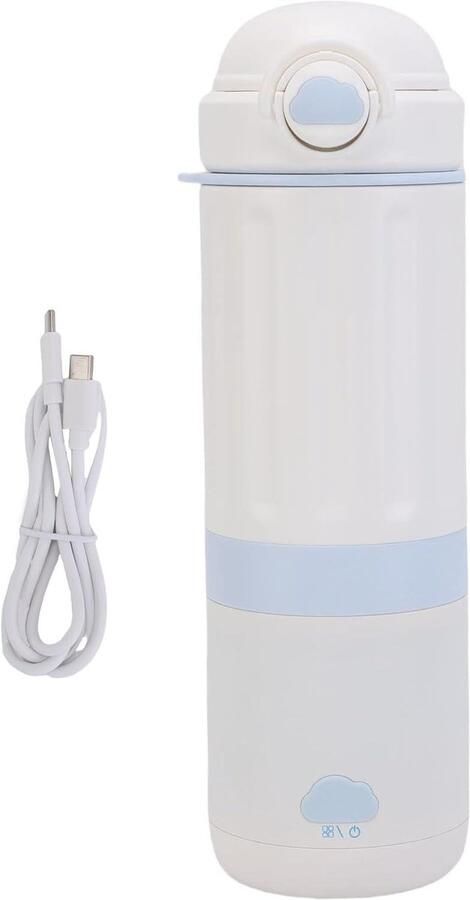 Reis Waterkoker Verwarmde Mok Onderweg Water Koken USB Oplaadbaar 500 ml Zwart