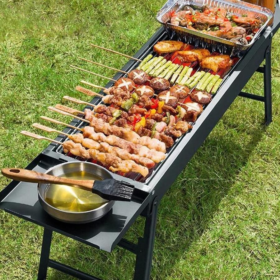 Reisgrill draagbare outdoor opvouwbare BBQ grill voor picknick party camping lichtgewicht metalen constructie eenvoudige installatie en reiniging kookgereedschap barbecue-accessoire voor