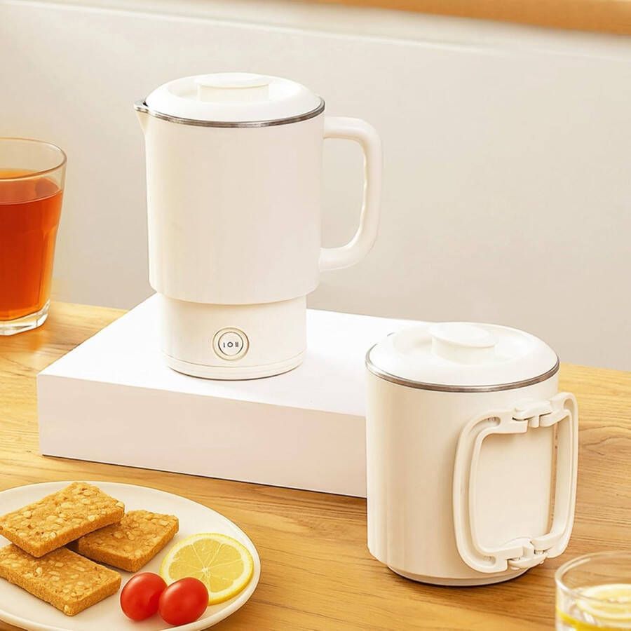 Reiskookgerei Opvouwbare Reiswaterkoker 800ml RVS 2 Temperatuurstanden Geschikt voor Camping Kantoor