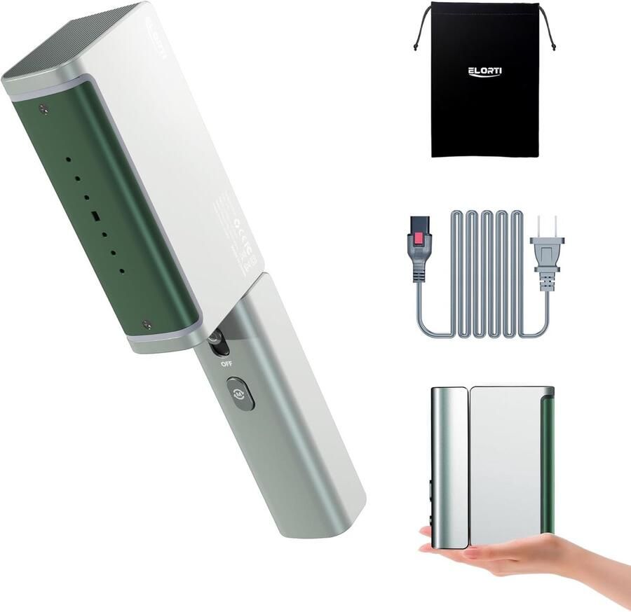 Reisstoomboot Kleding Opvouwbare Kledingstomer Wereldwijd Reizen Strijken Dubbele Spanning Snel Opwarmen 1200W Compact Groen