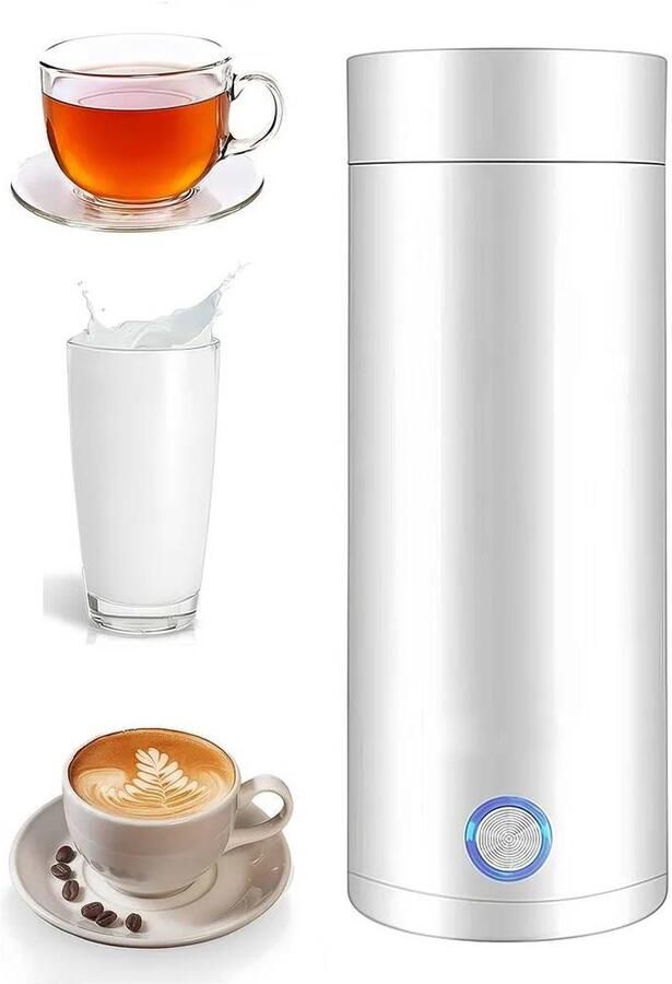 Reiswaterkoker 3-in-1 draagbare elektrische waterkoker en thermoskan automatische uitschakeling mini-waterkoker van 400 ml te gebruiken Geschikt voor het zetten van melk koffie en thee