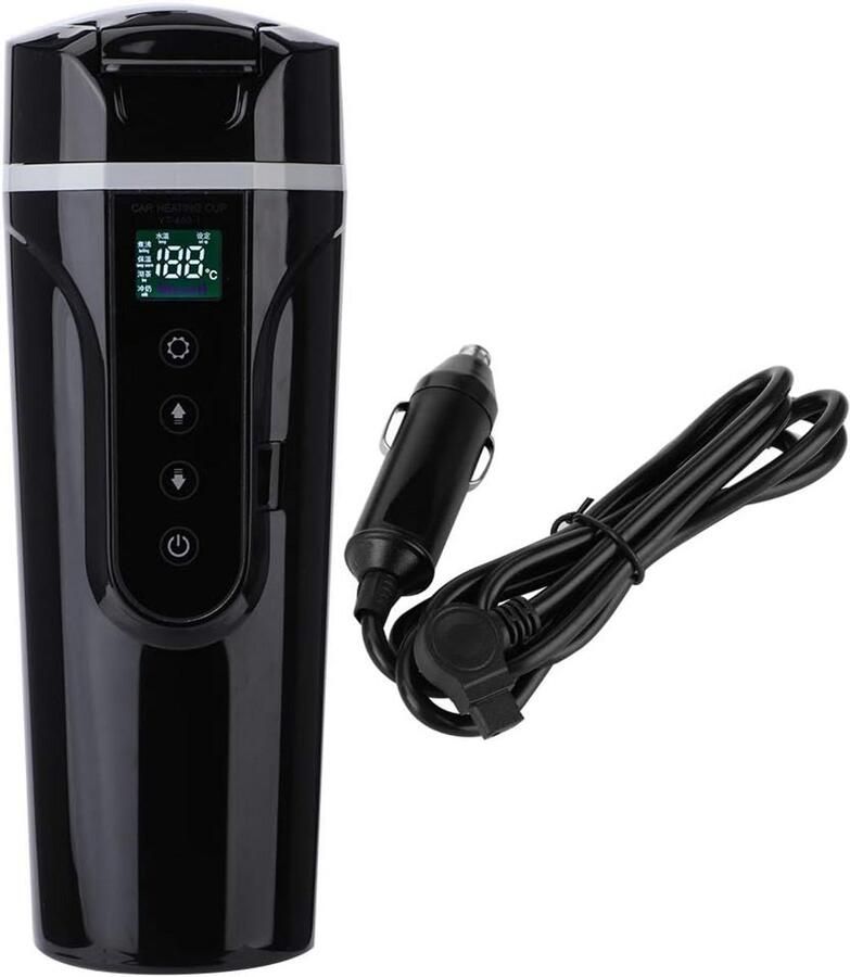 Reiswaterkoker 500 ml Mini Elektrische Theeketel voor Auto en Thuis met Warmhoudfunctie