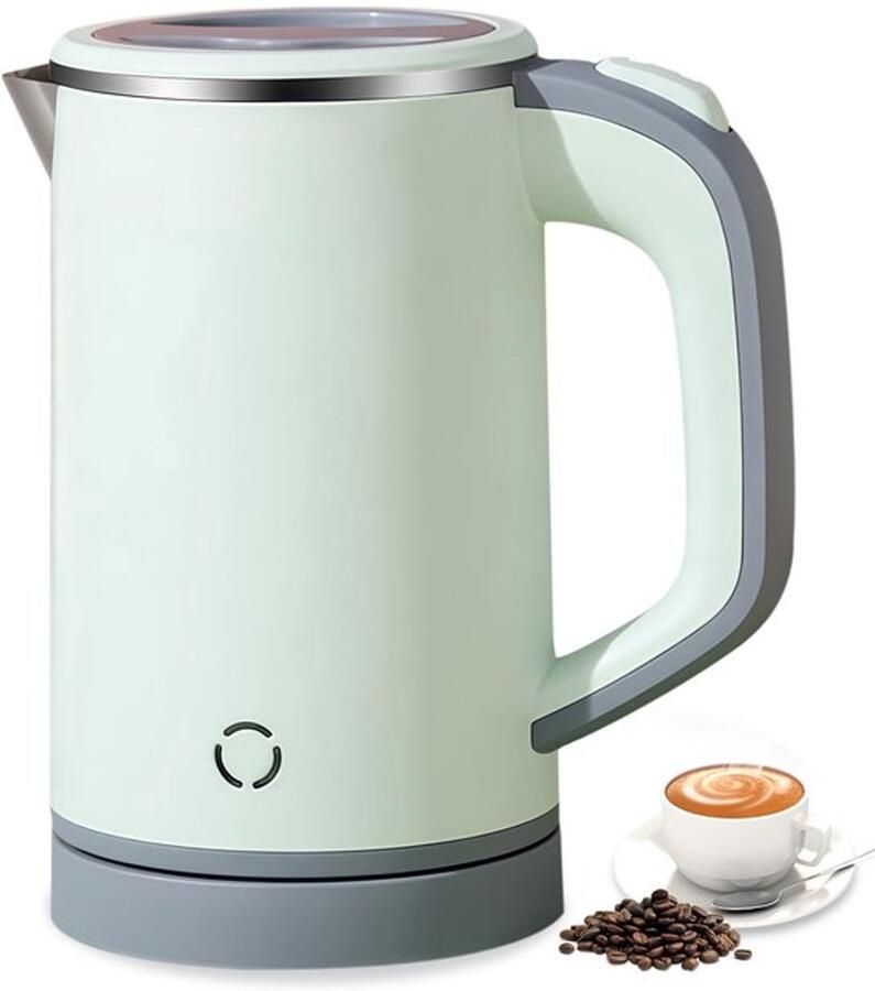 Reiswaterkoker 800 ml klein 5 minuten snel koken waterkoker van roestvrij staal 600 W draagbaar mini-campingwaterkoker stil voor reizen camping caravan of onderweg