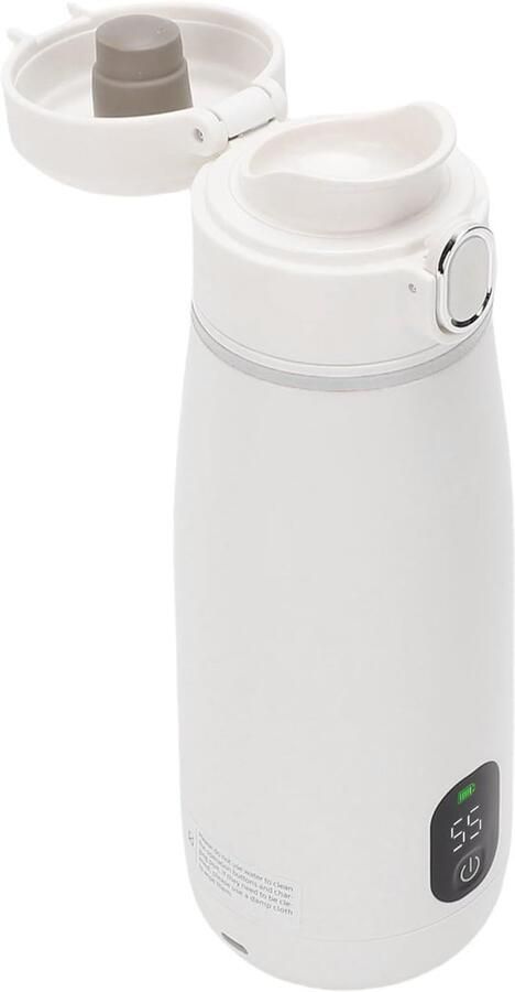 Reiswaterkoker Compacte boiler Water verwarmen Draagbaar en USB-oplaadbaar 350 ml capaciteit Zilver