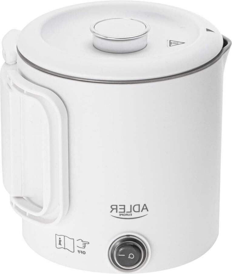 Reiswaterkoker Compacte waterkoker Onderweg koffie zetten Dubbelwandige behuizing 08 liter Wit