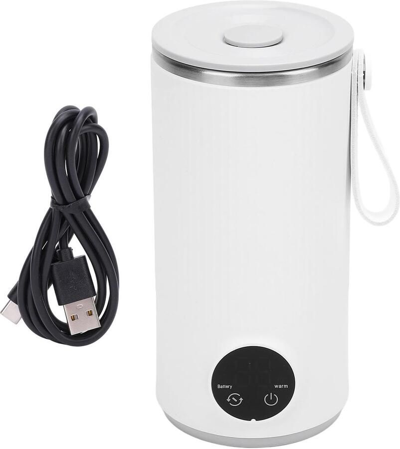 Reiswaterkoker Draagbare koker Onderweg water koken Ingebouwde roerder 400 ml Wit