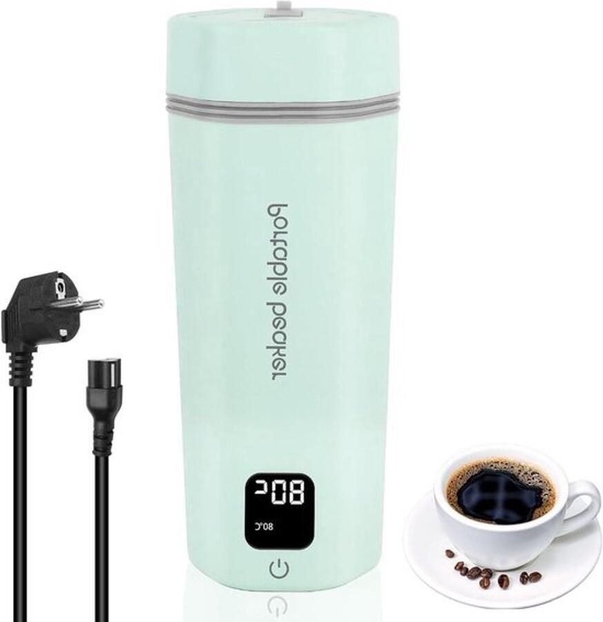 Reiswaterkoker Elektrisch Mini Waterkoker Warme Drankjes Maken 6 Temperatuur Opties 450 ml Lichtgroen
