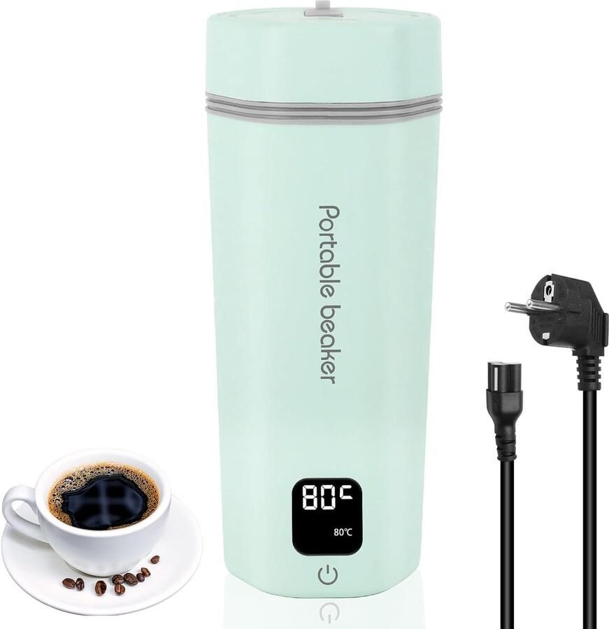 Reiswaterkoker Elektrisch Mini Waterkoker Warme Drankjes Maken 6 Temperatuur Opties 450 ml Lichtgroen