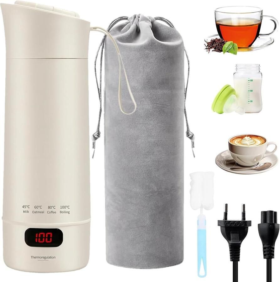 Elektrische waterkoker Reis waterkoker Snel water koken Intelligente temperatuurregeling 400 ml Beige