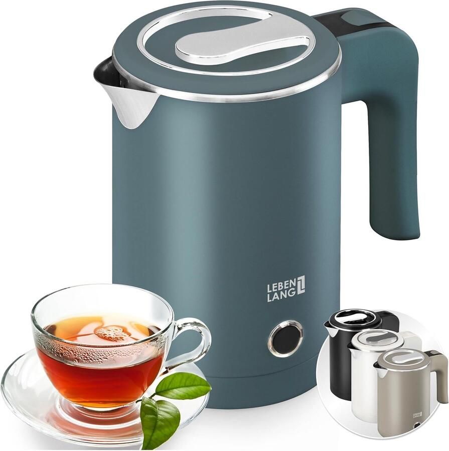 Reiswaterkoker Mini waterkoker Koken onderweg BPA-vrij roestvrij staal 05 liter Blauw