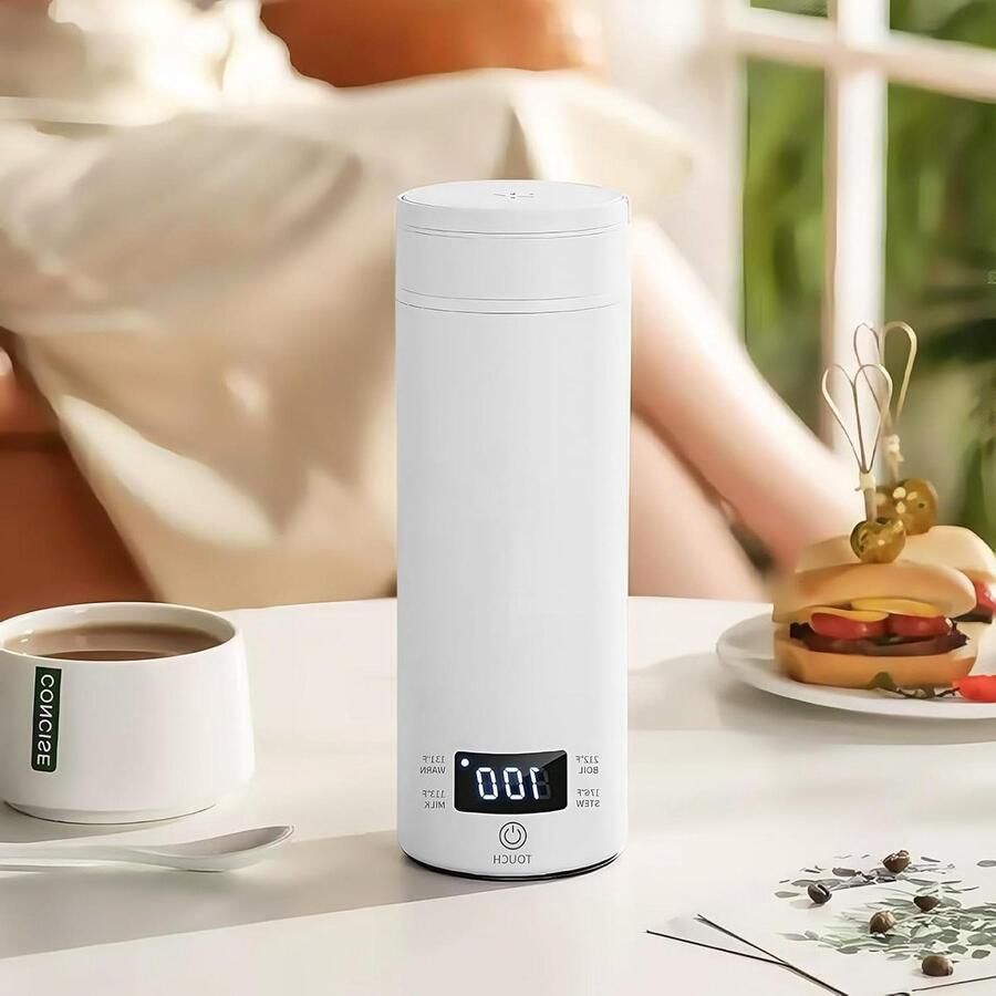 Reiswaterkoker Mini Waterkoker Warme Drankjes Maken Intelligente Temperatuurregeling 500 ml Wit
