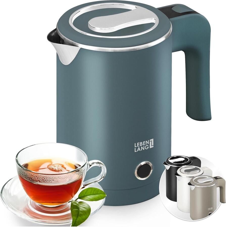 Reiswaterkoker Mini waterkoker Warm water maken BPA-vrij roestvrij staal 05 liter Blauw