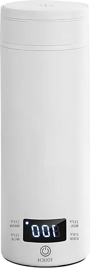Reiswaterkoker Klein Mini Waterkoker Draagbaar Warme Drankjes Maken Intelligente Temperatuurregeling 500 ml Wit