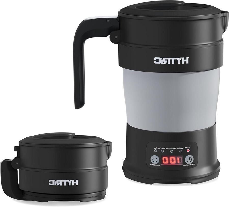 Reiswaterkoker Opvouwbare ketel Warm water meenemen Intelligent bedieningspaneel 700 ml Zwart
