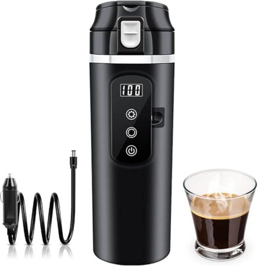 Reiswaterkoker Voor Auto 500 ml Elektrische Kettle Voor Onderweg met Display