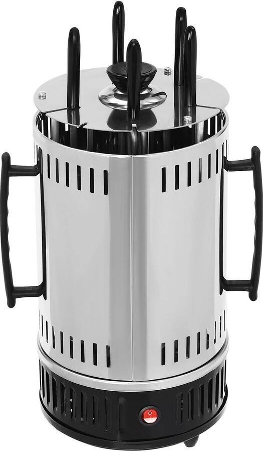 Reky Grill Elektrische Grill Verticale Automatische Draaispitgrill 5 Spiesjes Rookvrij Roterend 1000W 20x37 5 cm