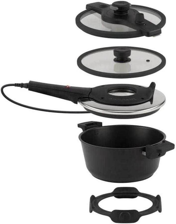 Remoska Braadpan Elektrische Pan Snel Koken Vergrendelbaar Deksel 4.5 Liter Zwart