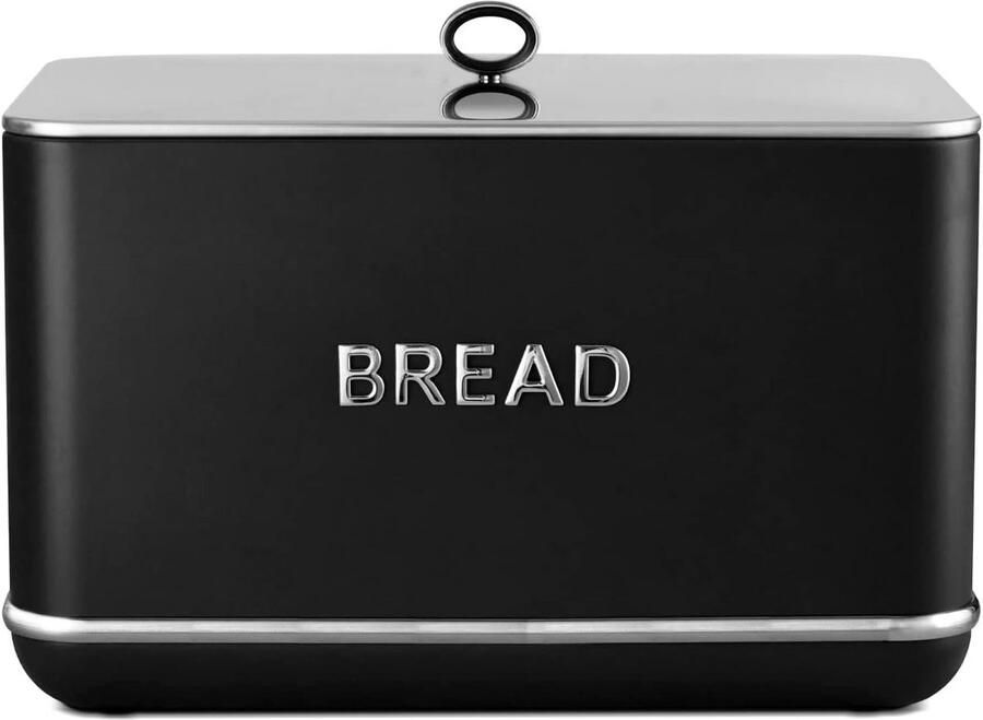 Renaissance Broodbak met 16L Capaciteit en Eenvoudig Trekdeksel – Zwart
