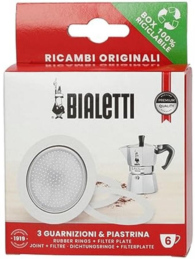 Reserve afdichtingen en filter voor espresso koffiezetapparaat Set van 3 afdichtingen en 1 filter