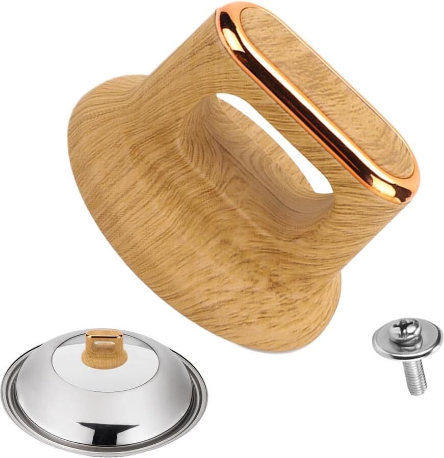 Reserve Deksel Handvat Pot Handvat Koken en Bakken Hittebestendig Hout 7.5 x 6 x 4.5 cm