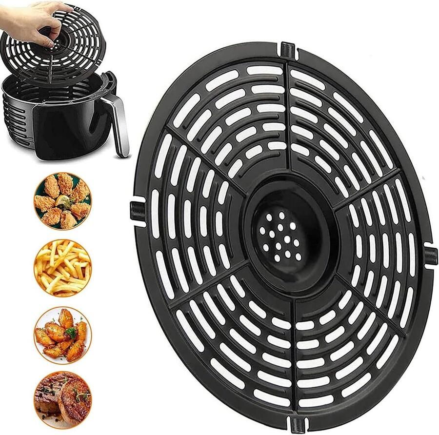 Reserve rooster Luchtfriteuse accessoires Gezond koken Antiaanbaklaag 20 cm Zwart